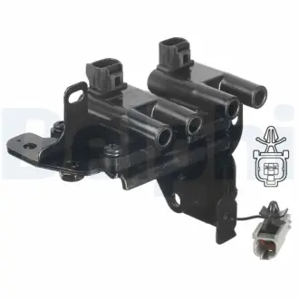 HYUNDAI котушка запалювання Accent II, Coupe, Elantra, Getz, Matrix, Kia Cerato, Rio II 1.4/1.6 98- Delphi GN10413-12B1