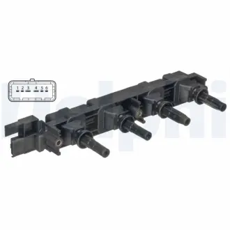 Котушка запалювання CITROEN C4, C4 I, C8 PEUGEOT 206, 307, 406, 407, 607, 807 1.8/2.0/2.2 02.00- Delphi GN10502-12B1