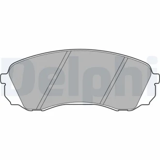 Комплект гальмівних колодок передн, HYUNDAI H-1, H-1 CARGO, H-1 TRAVEL KIA CARNIVAL III TOYOTA PROACE, PROACE VERSO 2.0D-2.9D 07.01- Delphi LP2094