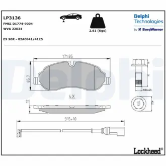 Тормозные колодки Delphi LP3136
