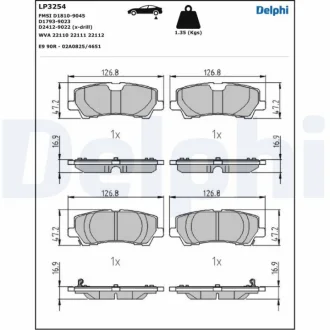 FORD USA гальмівні колодки задні MUSTANG 14- Delphi LP3254