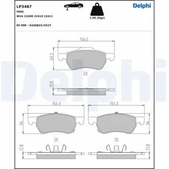 Гальмівні колодки передн ZS SUV 1.0 T-GDi Delphi LP3487