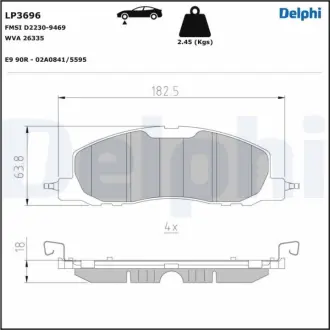 Гальмівні колодки Delphi LP3696