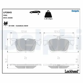 Гальмівні колодки Delphi LP3845