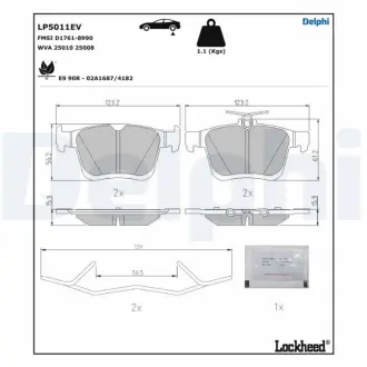 Тормозные колодки Delphi LP5011EV