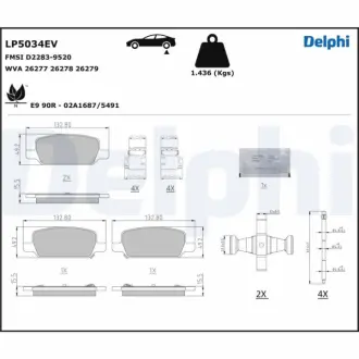 Гальмівні колодки Delphi LP5034EV
