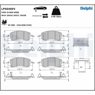 Комплект гальмівних колодок Delphi LP5040EV