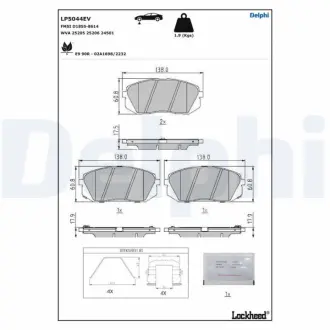 Тормозные колодки Delphi LP5044EV