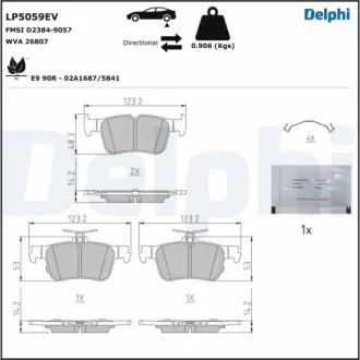 Комплект гальмівних колодок Delphi LP5059EV