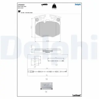 Комплект гальмівних колодок передн ((EN) for electric vehicles), BMW I4 (G26), IX (I20) Electric 07.21- Delphi LP5066EV