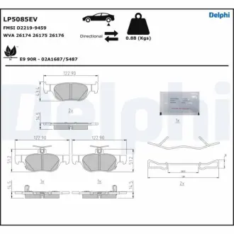 Комплект гальмівних колодок задн ((EN) for electric vehicles), MAZDA MX-30 Electric 05.20- Delphi LP5085EV