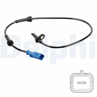 Датчик ABS задн Лів/Прав CITROEN C3 / C3 ORIGIN III, C3 AIRCROSS II, C3 III, C4 CACTUS OPEL CROSSLAND X, CROSSLAND X / CROSSLAND PEUGEOT 2008 I, 208 I, 208/HATCHBACK 1.0-1.6D 03.12- Delphi SS20748