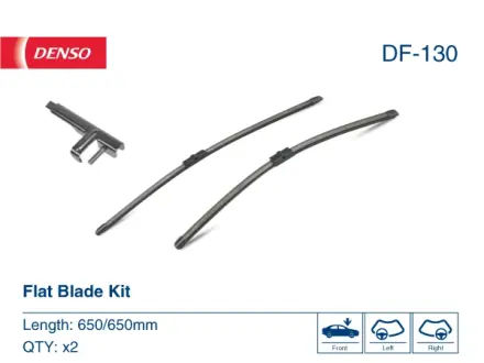 Щітка склоочисника безкаркасна передн (2шт) Flat Blades 650мм MERCEDES S (C215), S (C216), SL (R230) CITROEN XSARA PICASSO 03.99-12.13 DENSO DF-130