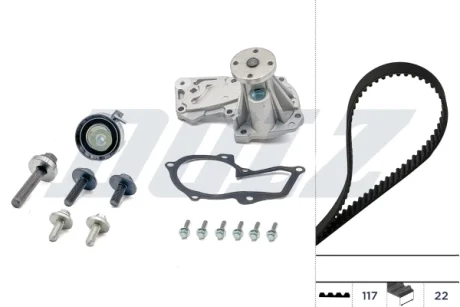 FORD К-т ГРМ (ремень+ ролик +помпа) B-MAX, C-MAX II, FIESTA V, MAZDA, VOLVO DOLZ KD070