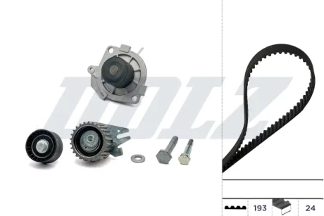 FIAТ К-кт ГРМ (помпа + ремінь + 2 ролика) Doblo 1.9D 01 DOLZ KD114
