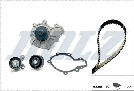 OPEL К-т ГРМ (помпа + ремень + 2 ролика) ANTARA A 2.0 CDTI 07-11, CHEVROLET LACETTI 2.0 D 07 DOLZ KD170