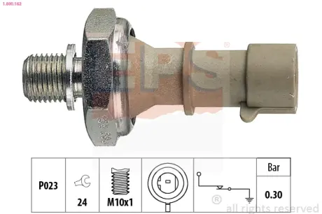 OPEL датчик тиску мастила Astra G/H 1,6 04-, (сірий) (0,3bar) EPS 1.800.162