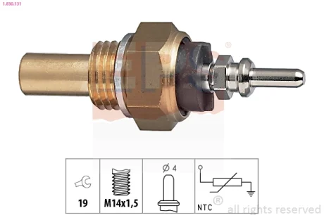Датчик температури охолоджуючої рідини MB (W123) 76-/(W124) 2.0-3.0 84- (OM615/OM616/OM617/OM601/OM602) EPS 1.830.131