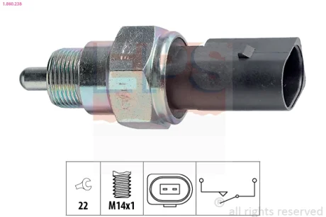 SKODA датчик вкл.заднього ходу (жаба) Felicia -03 EPS 1.860.238