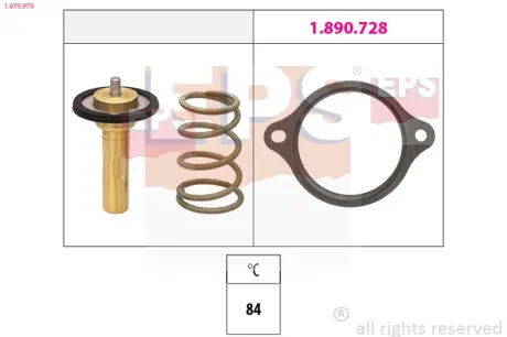 OPEL Термостат без корпуса 84 °C CORSA E 1.0 14-, MOKKA 1.4 16- EPS 1.879.970