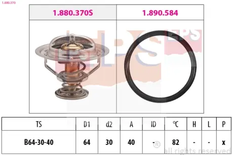 TOYOTA термостат (Made in Italy!) Land Cruiser 100 4.7 98-,Lexus LS,Celica EPS 1.880.370