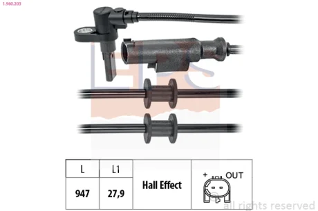 Датчик ABS DB Sprinter 06- EPS 1.960.203