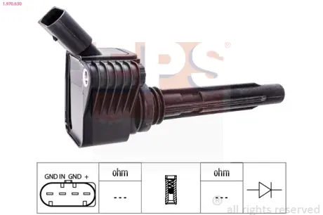 VW Котушка запалювання Audi A1,3,4,5,Q3,Q5,Skoda Octavia,Golf VII 1.8/2.0 TSI/TFSI 12- EPS 1.970.630