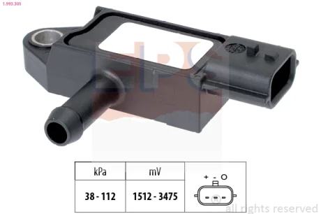 Датчик тиску вихлопних газів Dacia Duster,Dokker,Infiniti,Nissan Qashqai,X-Trail,Opel Movano,Kangoo,Laguna III,Master III,Megane,Trafic II 1.5/3.0dCi EPS 1.993.301