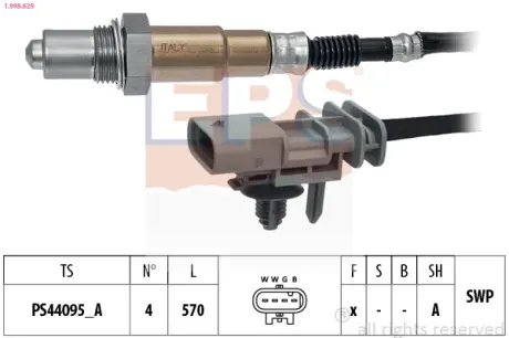 VOLVO Кисневий датчик S60 II (134) T2 15-18, XC60 I Джип (156) T5 13-17 EPS 1.998.629