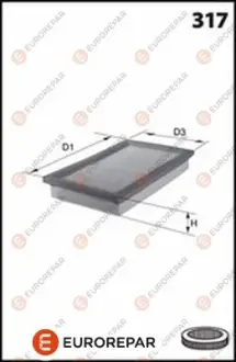 DB фільтр повітряний Smart Fortwo, Forfour, 09-1,0 14- EUROREPAR 1667447480