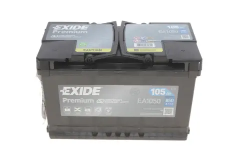 Акумуляторна батарея 105Ah/850A (315x175x205/+R/B13) Premium EXIDE EA1050