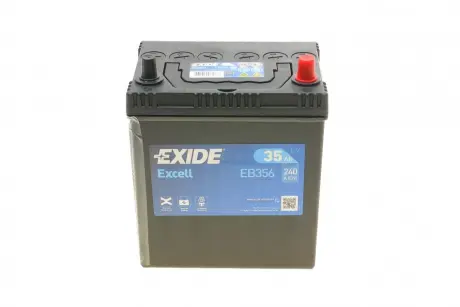 Акумуляторная батарея 35Ah/240A (187x127x220/+R/B00/B1) Excell Азія EXIDE EB356
