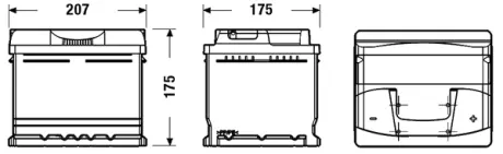 Акумуляторна батарея 44Ah/420A (207x175x175/+R/B13) Excell EXIDE EB442