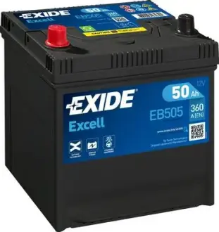 Акумуляторна батарея 50Ah/360A (200x173x222/+L/B0) Excell (Азія) EXIDE EB505