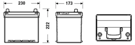 Акумуляторна батарея 60Ah/480A (230x173x222/+R/B01) Excell Азія EXIDE EB604