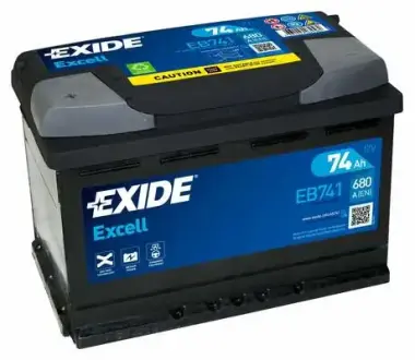 Акумулятор 74Ah-12v EXCELL (278х175х190), L, EN680 EXIDE EB741