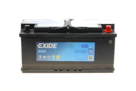 Акумулятор 106Агод./950А AGM START&STOP AGM (R+ EN) 392x175x190 B13 (AGM) EXIDE EK1060