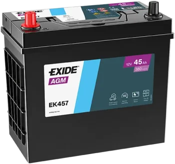 Акумуляторная батарея 45Ah/380A (227x127x227/+L/B00) (Start-Stop AGM) EXIDE EK457