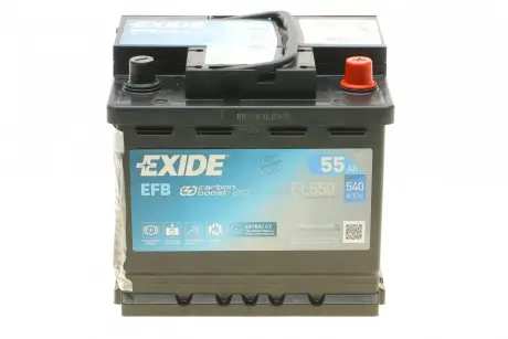 Акумулятор 12В 55Агод./540А START&STOP EFB (R+ стандартні клеми) 207x175x190 B13 (efb) EXIDE EL550
