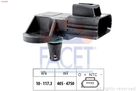 Датчик тиску наддуву (4 конт.) FORD FOCUS II/MONDEO III/IV 1.8-2.5 00- Facet 10.3100
