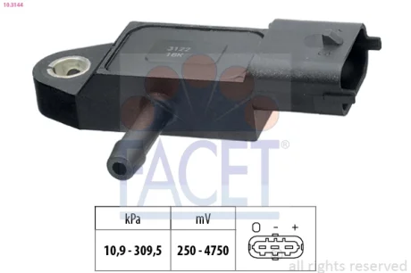 Датчик тиску наддуву Ford C-Max/Mondeo/Connect 1.8TDCi 02-15 Facet 10.3144