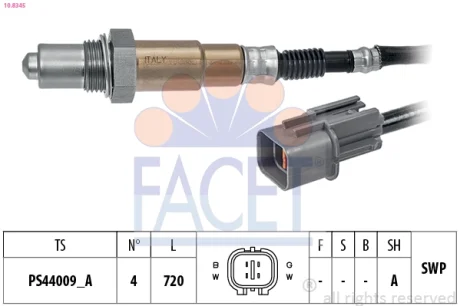 Лямбда-зонд Hyundai Elantra/i30 / Kia Ceed/Rio 1.4/1.6i 04-> Facet 10.8345