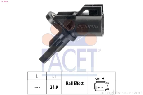 Датчик ABS Ford FOCUS,C-MAX,MONDEO IV 03- перед Л/Пр Facet 21.0002