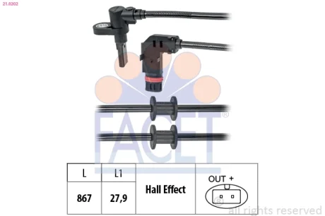 Датчик ABS пер. MB Vito 03- Facet 21.0202