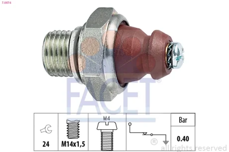 Датчик тиску оливи ОМ616/617 Facet 7.0074