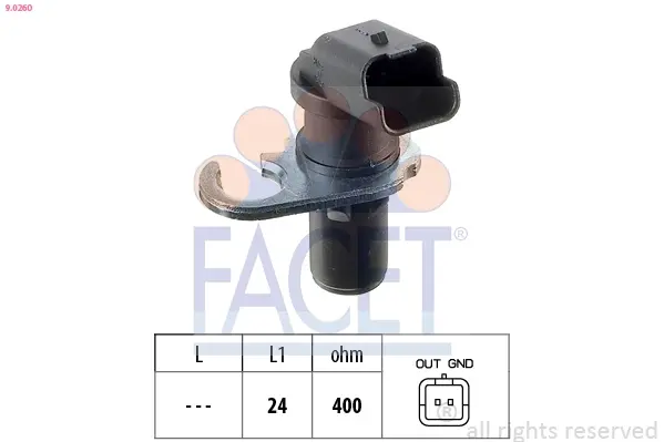 Датчик колінвала BERLINGO,JUMPER/ SCUDO/Peugeot 206, 307, 406 1.8-2.2D 98- Facet 9.0260 (фото 1)