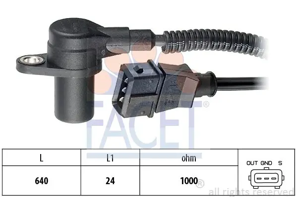 Датчик колінвала JUMPER/DUCATO/ Iveco DAILY III/BOXER 2.8D 99- Facet 9.0301 (фото 1)