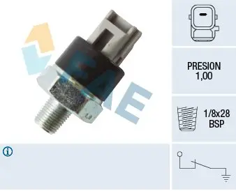 Датчик тиску масла (1Бар 1 pin сірий) MITSUBISHI ECLIPSE IV, GALANT IX, OUTLANDER II, PAJERO IV 2.4/3.0/3.8 10.03- FAE 12545