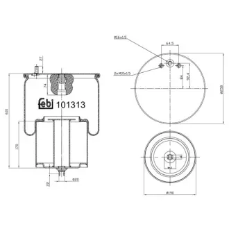 Пневмоподушка VOLVO FH12, FH16, FL12, FM12, FM7, NH12 08.93- FEBI BILSTEIN 101313