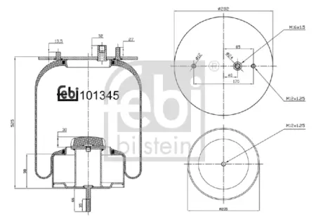 Пневмоподушка RVI PREMIUM, PREMIUM 2 02.96- FEBI BILSTEIN 101345